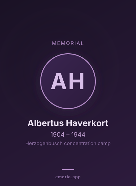 Memorial portrait of Albertus Haverkort