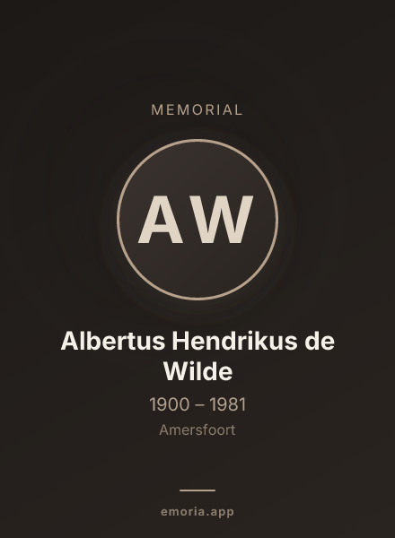 Memorial portrait of Albertus Hendrikus de Wilde