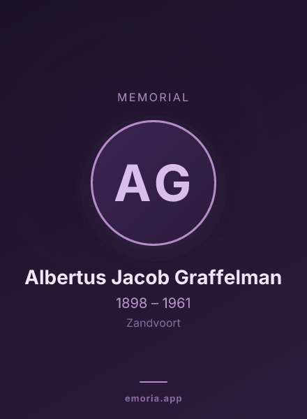Memorial portrait of Albertus Jacob Graffelman