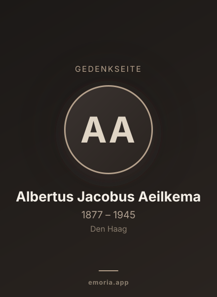 Gedenkportrait von Albertus Jacobus Aeilkema