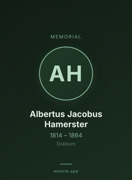 Memorial portrait of Albertus Jacobus Hamerster