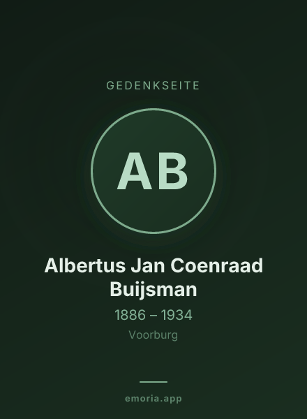 Gedenkportrait von Albertus Jan Coenraad Buijsman