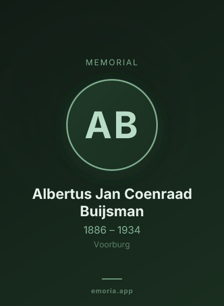 Memorial portrait of Albertus Jan Coenraad Buijsman