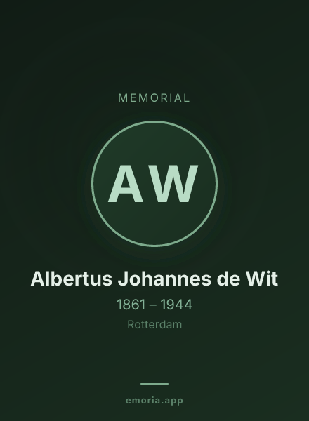 Memorial portrait of Albertus Johannes de Wit
