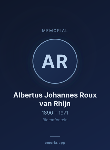 Memorial portrait of Albertus Johannes Roux van Rhijn