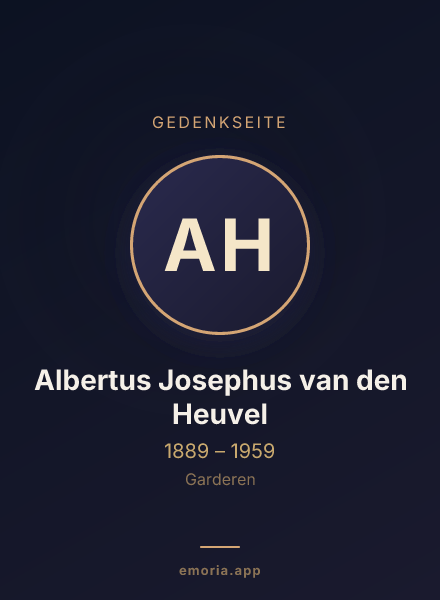Gedenkportrait von Albertus Josephus van den Heuvel