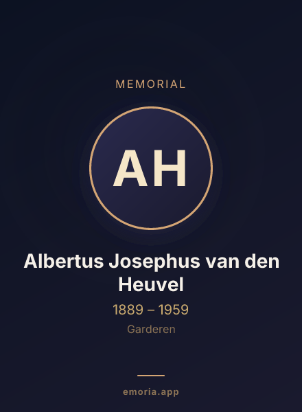 Memorial portrait of Albertus Josephus van den Heuvel