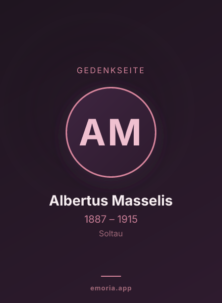 Gedenkportrait von Albertus Masselis