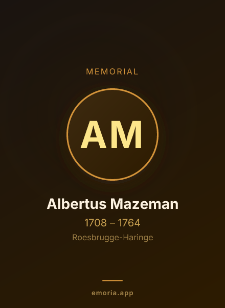 Memorial portrait of Albertus Mazeman