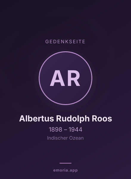 Gedenkportrait von Albertus Rudolph Roos