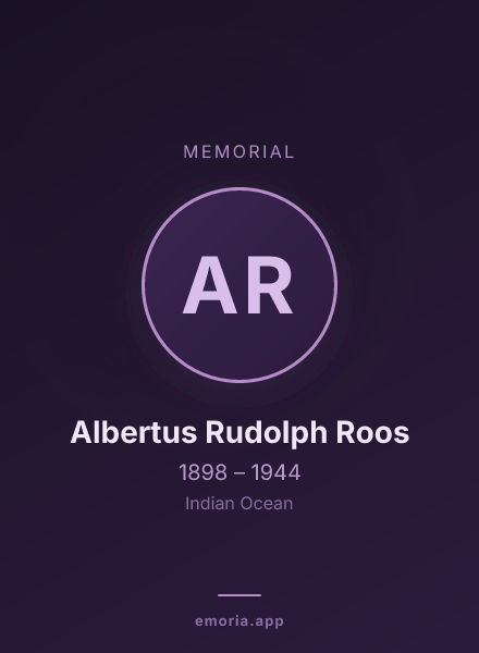 Memorial portrait of Albertus Rudolph Roos