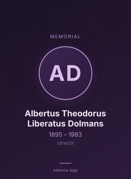 Memorial portrait of Albertus Theodorus Liberatus Dolmans