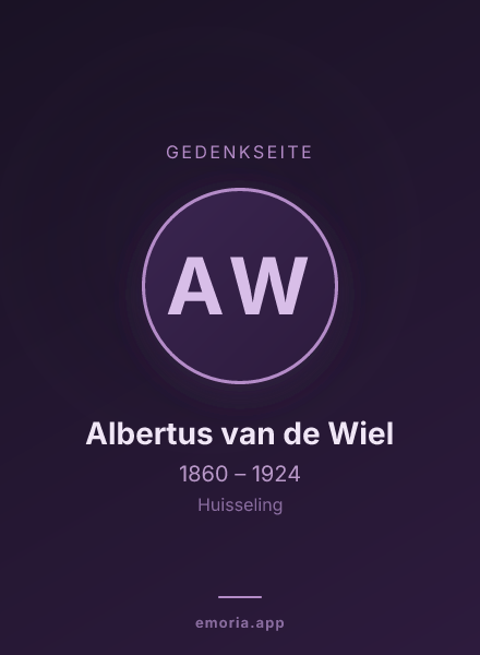 Gedenkportrait von Albertus van de Wiel