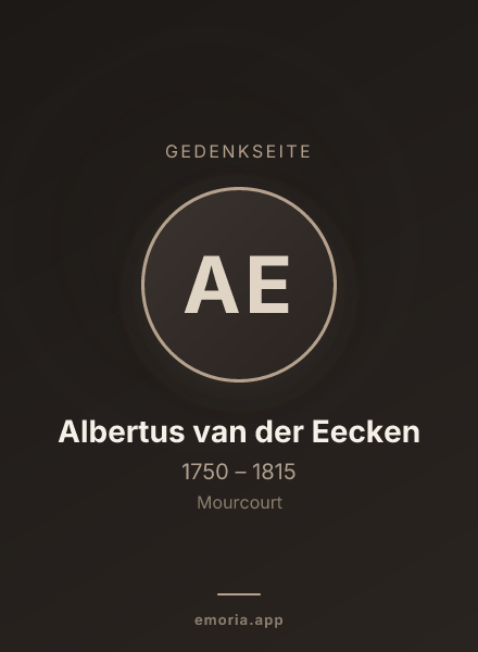 Gedenkportrait von Albertus van der Eecken