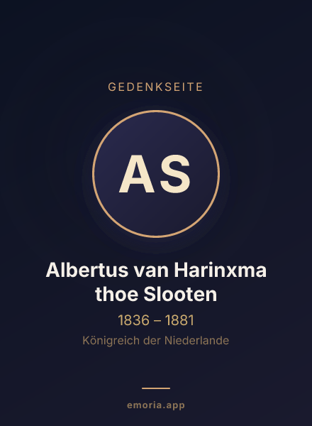 Gedenkportrait von Albertus van Harinxma thoe Slooten