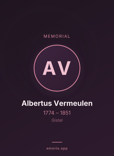 Memorial portrait of Albertus Vermeulen