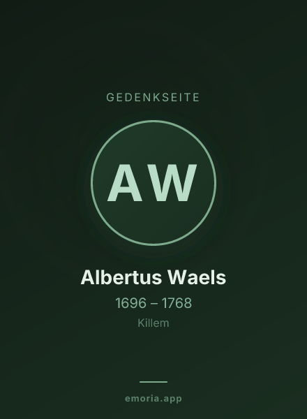 Gedenkportrait von Albertus Waels