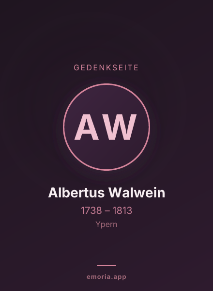 Gedenkportrait von Albertus Walwein