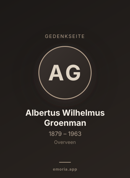 Gedenkportrait von Albertus Wilhelmus Groenman