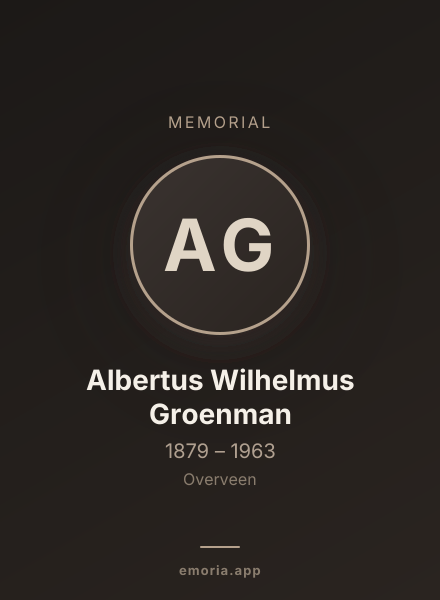 Memorial portrait of Albertus Wilhelmus Groenman