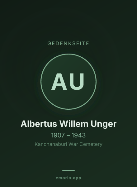 Gedenkportrait von Albertus Willem Unger