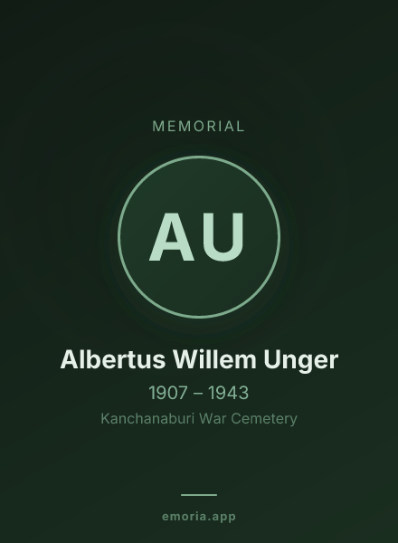 Memorial portrait of Albertus Willem Unger