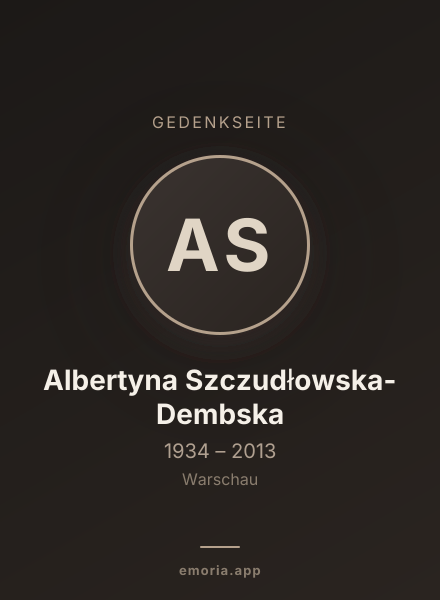 Gedenkportrait von Albertyna Szczudłowska-Dembska