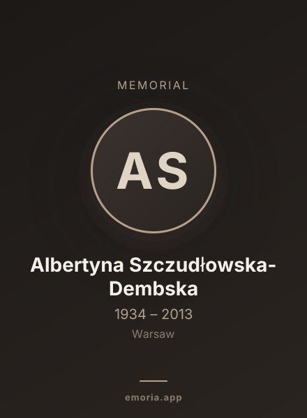 Memorial portrait of Albertyna Szczudłowska-Dembska