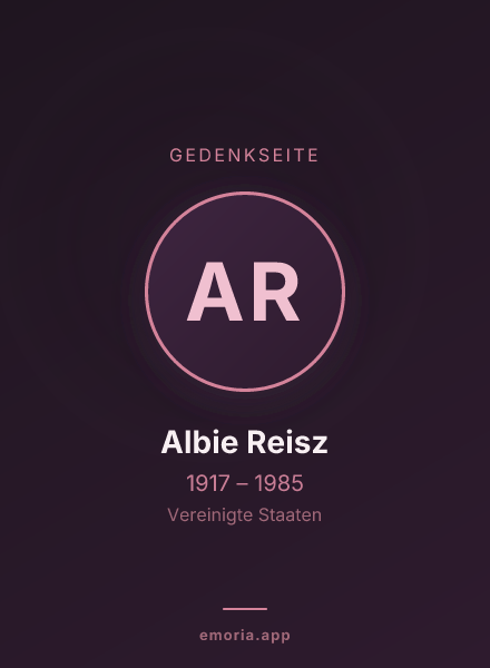 Gedenkportrait von Albie Reisz