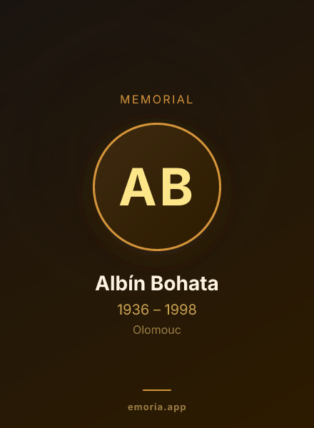 Memorial portrait of Albín Bohata