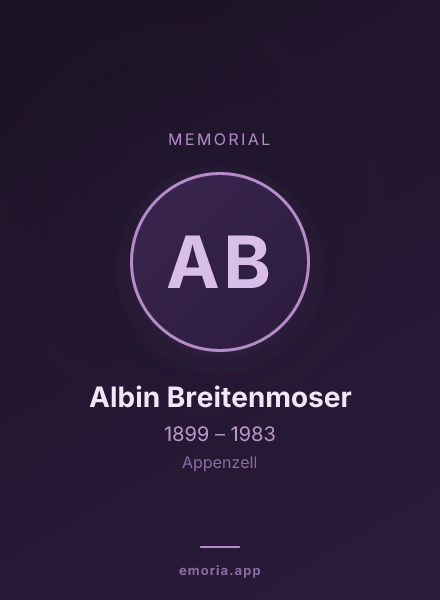 Memorial portrait of Albin Breitenmoser