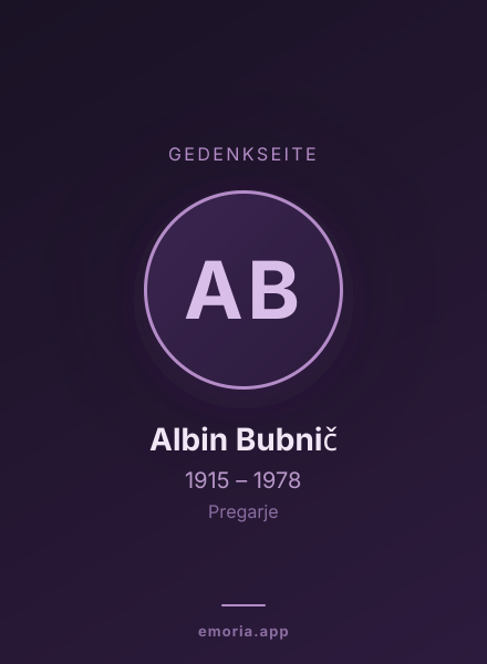 Gedenkportrait von Albin Bubnič