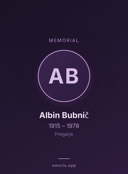 Memorial portrait of Albin Bubnič