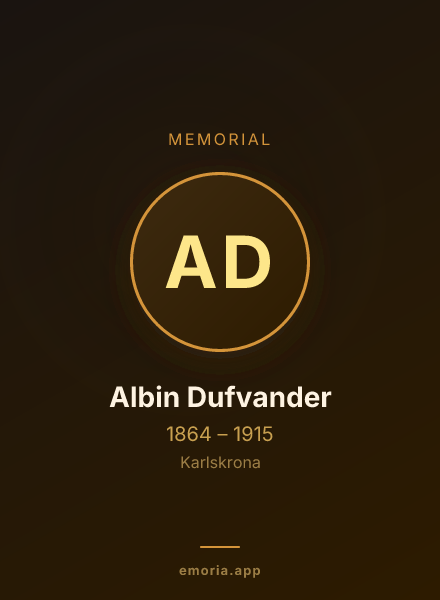 Memorial portrait of Albin Dufvander