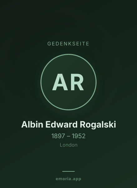 Gedenkportrait von Albin Edward Rogalski