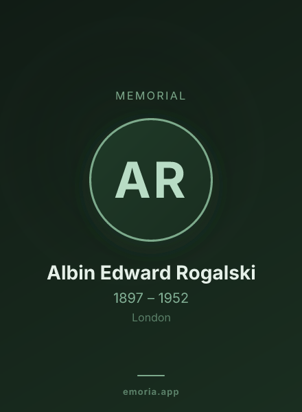 Memorial portrait of Albin Edward Rogalski