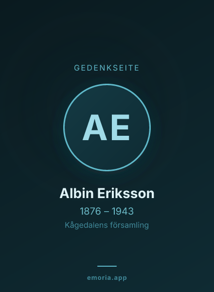 Gedenkportrait von Albin Eriksson