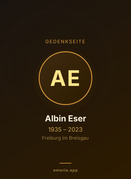 Gedenkportrait von Albin Eser