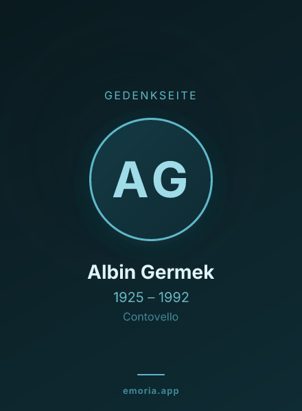 Gedenkportrait von Albin Germek