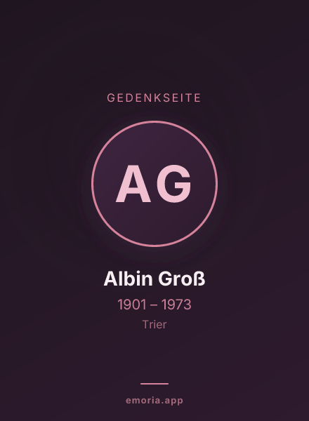 Gedenkportrait von Albin Groß