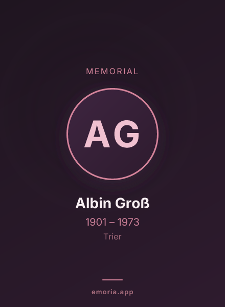 Memorial portrait of Albin Groß