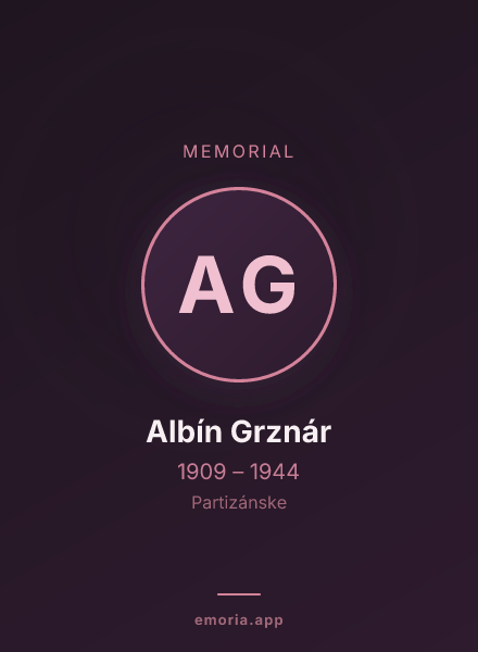 Memorial portrait of Albín Grznár