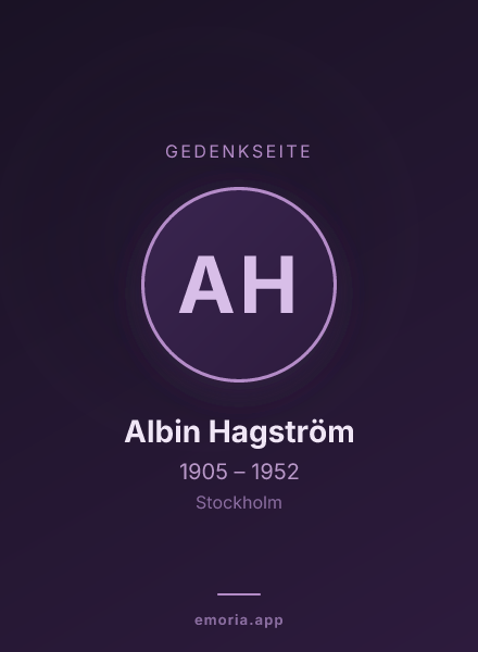 Gedenkportrait von Albin Hagström