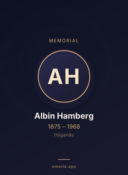 Memorial portrait of Albin Hamberg