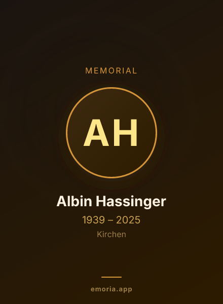 Memorial portrait of Albin Hassinger