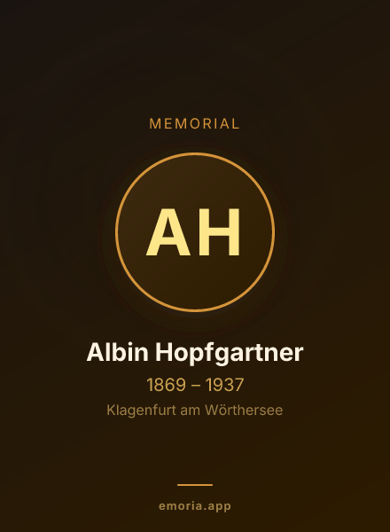 Memorial portrait of Albin Hopfgartner