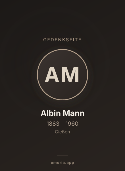 Gedenkportrait von Albin Mann