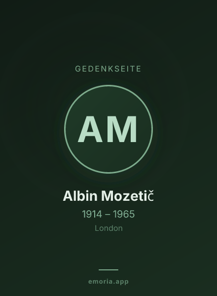 Gedenkportrait von Albin Mozetič