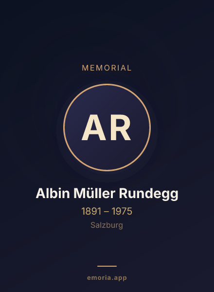 Memorial portrait of Albin Müller Rundegg