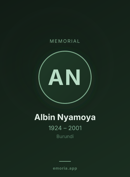 Memorial portrait of Albin Nyamoya